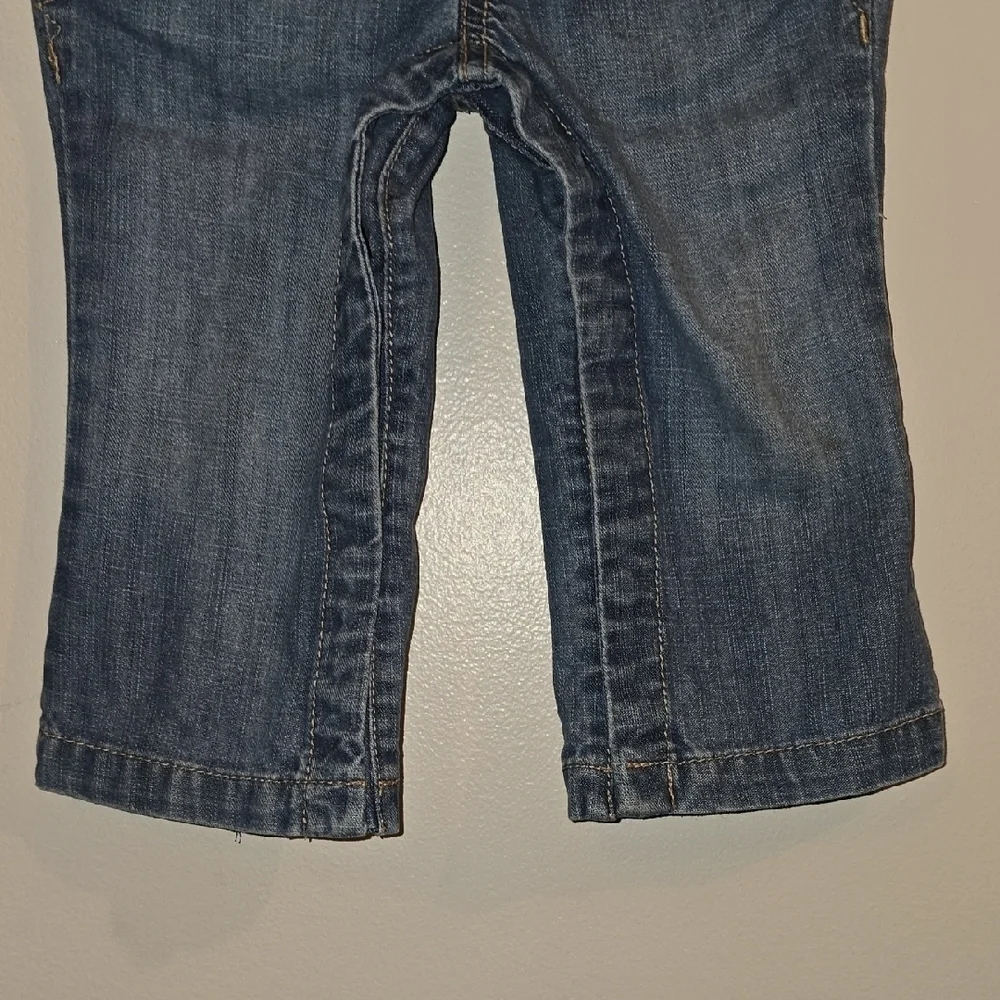 OshKosh B'gosh Blue Denim Overalls with Flower Embroidery LOT-S
